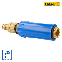 Haas Baustopfenventil - Baustopfen mit Füll- und Entleerungsventil - 1/2 Zoll AG, blau