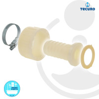 tecuro Schlauchtülle Ø 20 mm x Überwurfmutter 1 Zoll, inkl. Schlauchschelle, PA (nylon 66), natur