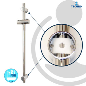 tecuro Brausestange 70 cm Wandstange SUN - mit variablen Wandbefestigungen, verchromt