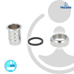 tecuro Geräteanschlusstülle 3/4 Zoll x Tülle 19 mm für Spülensiphon, Messing verchromt