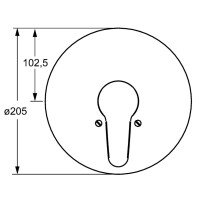 HANSA Einhebelmischer Fertigmontageset für Brausebatterie HANSAMIX 0185 Rosette rund, Chrom