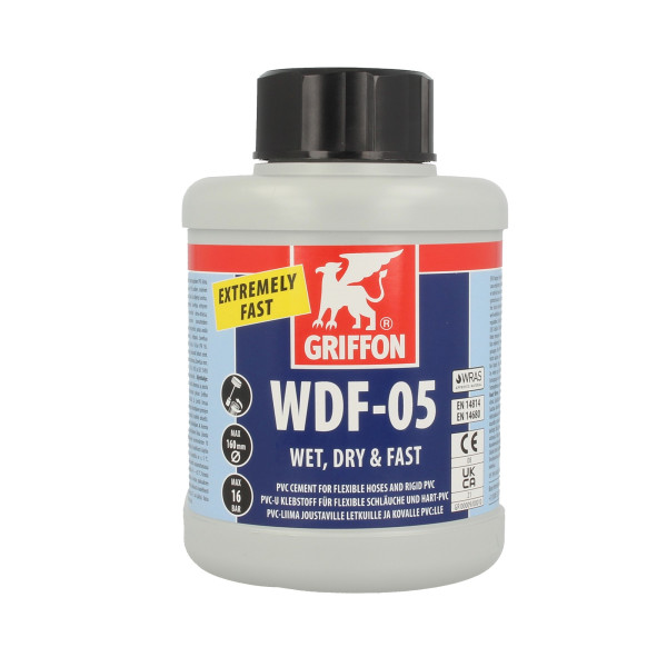 Griffon WDF-05 PVC-Kleber Pinselflasche mit 250 ml, schnellklebend für Pool Flex