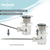 tecuro Excenterstopfen Ø 40 mm für 1 1/4 Zoll Ablaufventil - hochglanzverchromt