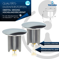tecuro Universal Exzenterstopfen Ø 64 mm hochglanzverchromt, Ablaufstopfen Einsatz für Ablauf