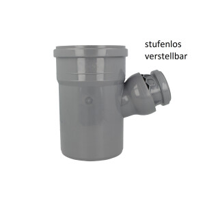 HT-Abzweig einfach DN 110/50 x 45-88° stufenlos verstellbar