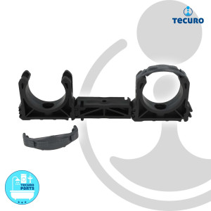 tecuro Rohrschelle - Rohrclip für PVC-U Rohr, Poolflex, HT-Rohr, erweiterbar, PP schwarz