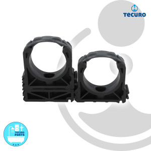 tecuro Rohrschelle - Rohrclip für PVC-U Rohr, Poolflex, HT-Rohr, erweiterbar, PP schwarz