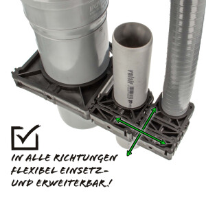 tecuro Rohrschelle - Rohrclip für Rohre & Schläuche, Ø 16-110 mm, erweiterbar