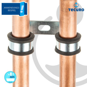 tecuro Doppel-Rohrschelle Ø 15 - 42 mm mit Schallschutzeinlage, verzinkt