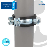 tecuro Einhand Schraubrohrschelle, M8/M10, verzinkt mit Schallschutzeinlage 31-36 mm