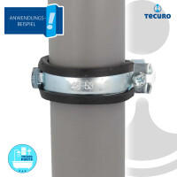 tecuro Einhand Schraubrohrschelle, M8/M10, verzinkt mit Schallschutzeinlage 31-36 mm
