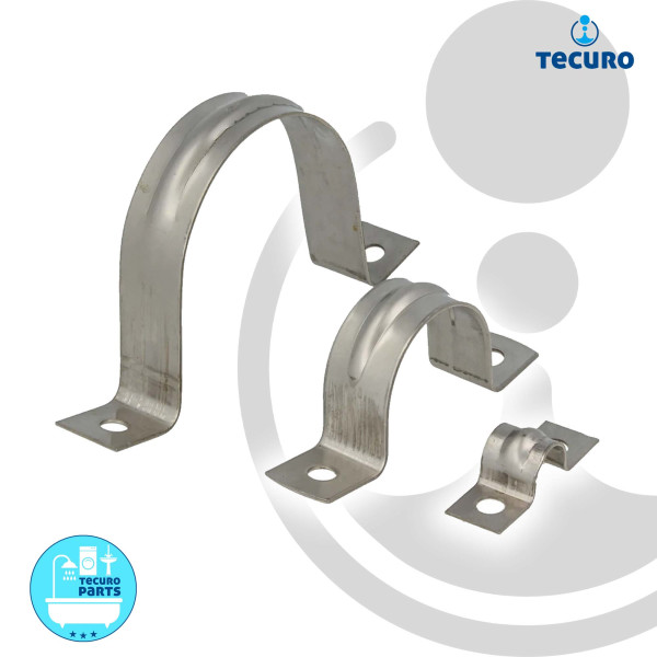 tecuro Befestigungsschelle Ø 38 mm, zweilaschig, edelstahl - für Rohre & Schläuche