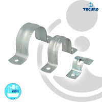 tecuro Befestigungsschelle, zweilaschig, verzinkt - für Rohre Ø 16 - 50 mm