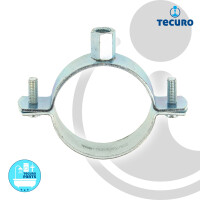 tecuro Schraub-Rohrschelle  Ø 56-58 mm, M8/M10 Anschlussgewinde, verzinkt