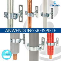 tecuro Schraub-Rohrschelle  Ø 56-58 mm, M8/M10 Anschlussgewinde, verzinkt