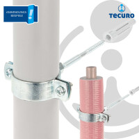 tecuro Schraub-Rohrschelle  Ø 56-58 mm, M8/M10 Anschlussgewinde, verzinkt