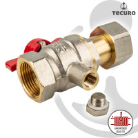Tecuro Rubinetto A Sfera In Ottone Con Attacco Sensore M10 X 1 Mm - 1 Pollice, Maniglia A Farfalla, Nichelato