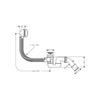 hansgrohe Flexaplus Komplettset Ablauf- und Überlaufgarnitur 58143000 für Normalwannen