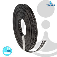 tecuro Lochband Montageband 14 mm x 10 m Rolle - Stahl - Kunststoff ummantelt