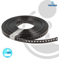 tecuro Lochband Montageband 14 mm x 10 m Rolle - Stahl - Kunststoff ummantelt