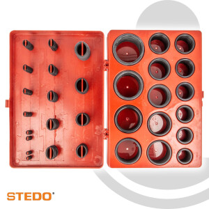 STEDO Industrie O-Ring-Box, Sortiment mit 30 Abmessungen gesamt 382 Stück - 320542