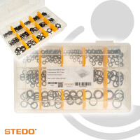 STEDO Industrie O-Ring-Box, Sortiment mit 15 Abmessungen gesamt 300 Stück - 900001