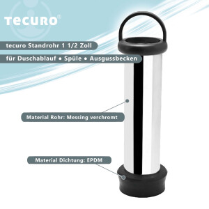tecuro Standrohr 1 1/2 Zoll  x 140 mm, für...