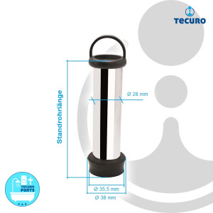tecuro Standrohr 1 1/4 Zoll für Waschtische & Waschbecken, Messing verchromt