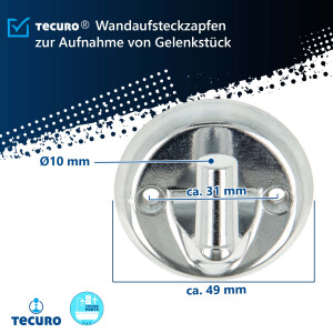 tecuro Wandhalter Wandaufsteckzapfen Wandzapfen für Gelenkstück - verchromt