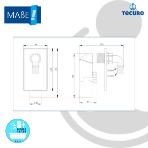 tecuro UP-Siphon Geruchsverschluss für Geräte,...