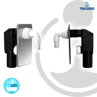 tecuro UP-Siphon Geruchsverschluss für Geräte, mit Abdeckplatte & Schlauchtülle