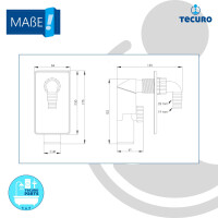 tecuro UP-Siphon Geruchsverschluss für Geräte, mit Abdeckplatte & Schlauchtülle
