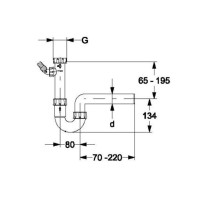 Haas PP-Spülensiphon Geruchsverschluss Greta 2899, mit einem WS-Anschluss, 1 1/2 Zoll DN 40, grau, 100 % Recycling