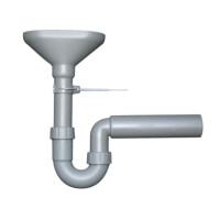 PP-Trichtersiphon Greta 2947, 1 1/2 Zoll DN 50, grau