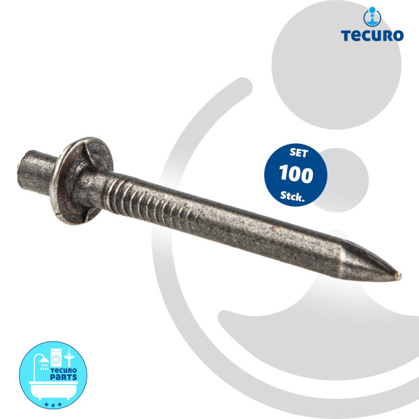 tecuro Fixpin Einschlagdübel -nägel Ø 4  x 18 mm, gehärtet, VPE 100 Stück