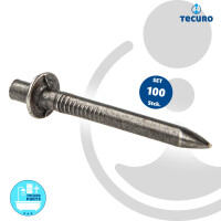 tecuro Fixpin Einschlagdübel -nägel Ø 4  x 18 mm, gehärtet, VPE 100 Stück