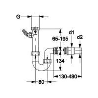 Haas PP-Spülensiphon Geruchsverschluss 2805, mit flexiblem Schlauch und Geräteanschluss, 1 1/2 Zoll DN 40/50
