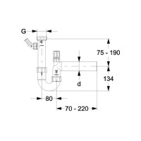 Haas PP-Spülensiphon Geruchsverschluss 2825, mit Geräteanschluss und Rohrbelüfter, 1 1/2 Zoll DN 40