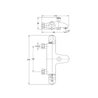evenes RUMBA Thermostat-Wannenarmatur Aufputz, Messing verchromt - 93 979 68