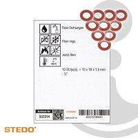 STEDO Fiber Flachdichtung, 10 x 18 x 1,5 mm (VE 10 Stück), nach DIN 7737