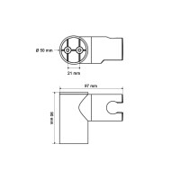 Ideal Standard Brausestangengleiter (20,5 mm) Slider Set Idealrain Pro, Chrom - B961024AA