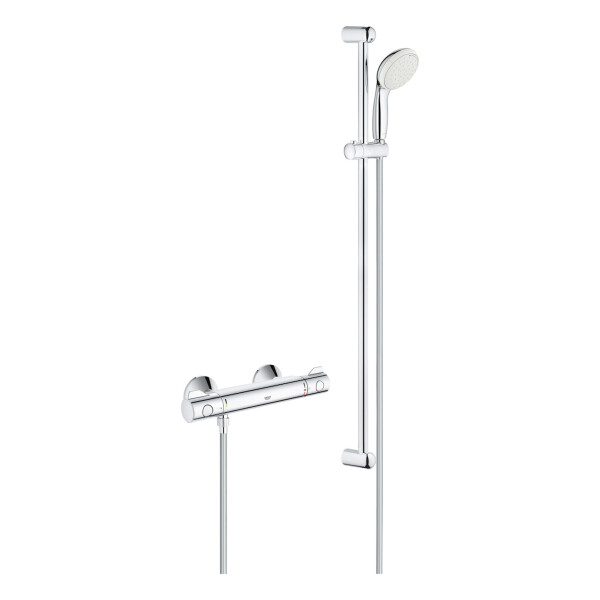 GROHE Thermostat-Brausebatterie Grohtherm 800, mit Brausegarnitur, chrom - FG34566001