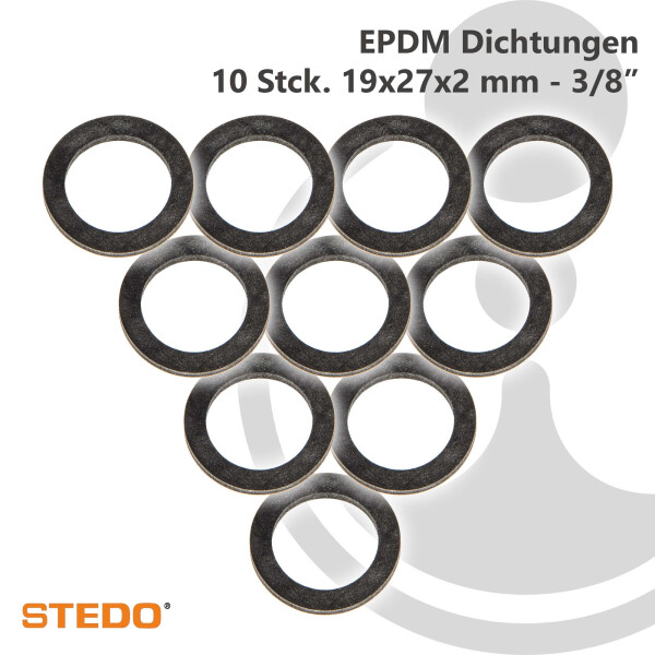 STEDO EPDM Dichtung, 19 x 27 x 2 mm (VE 10 Stück), nach WDK-Leitlinie 2201