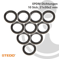STEDO EPDM Dichtung, 21 x 30 x 2 mm (VE 10 Stück), nach WDK-Leitlinie 2201