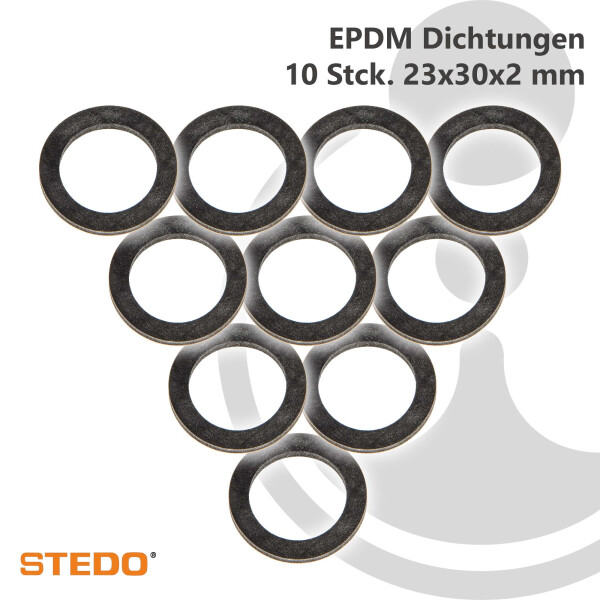 STEDO EPDM Dichtung, 23 x 30 x 2 mm (VE 10 Stück), nach WDK-Leitlinie 2201