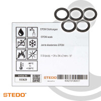 STEDO EPDM Dichtung, 24 x 34 x 2 mm (VE 5 Stück), nach WDK-Leitlinie 2201