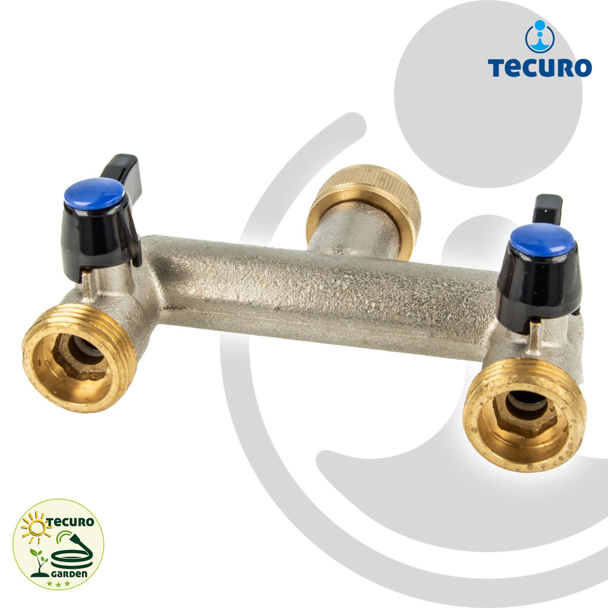 tecuro 2-Wege Verteilerstück 3/4 Zoll (DN 15) mit Steckkupplung, einz ...