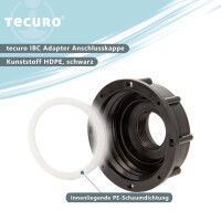 tecuro IBC Adapter Anschlusskappe mit Grobgewinde S60 x 6 und Innengewinde 3/4 Zoll, HDPE