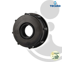tecuro IBC Adapter Anschlusskappe mit Grobgewinde S60 x 6 und Innengewinde 1 Zoll, HDPE