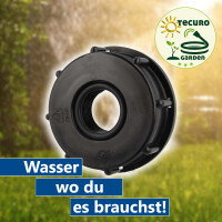tecuro IBC Adapter Anschlusskappe mit Grobgewinde S60 x 6 und Innengewinde 1 Zoll, HDPE